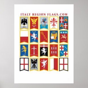 Região Itália Flags Poster