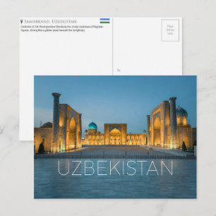 Registan, Samarcanda, Uzbequistão Cartão Postal de