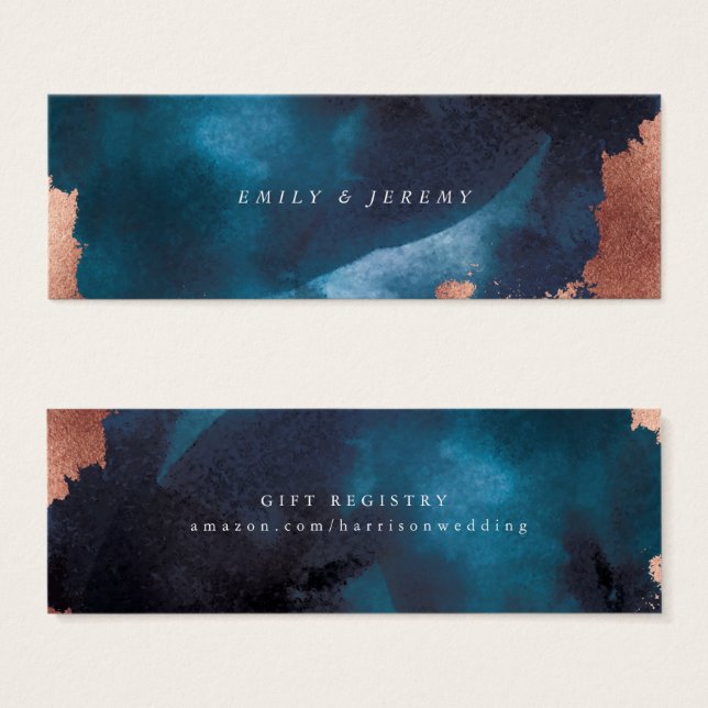 Registro de presentes Dourados de Rosa Azul de Mar (Frente & Verso)