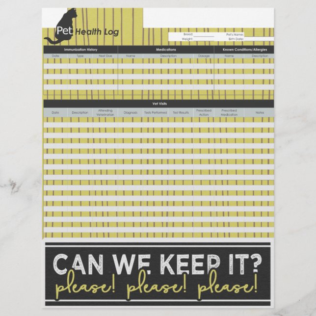 Registro de Saúde do Bichinho Mais Fofo (Frente)