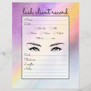 Registro do cliente do Rainbow Holograph Glitter O