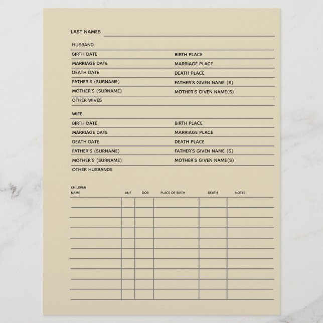 Registro Familiar Genealogia Scrapbook (Frente)