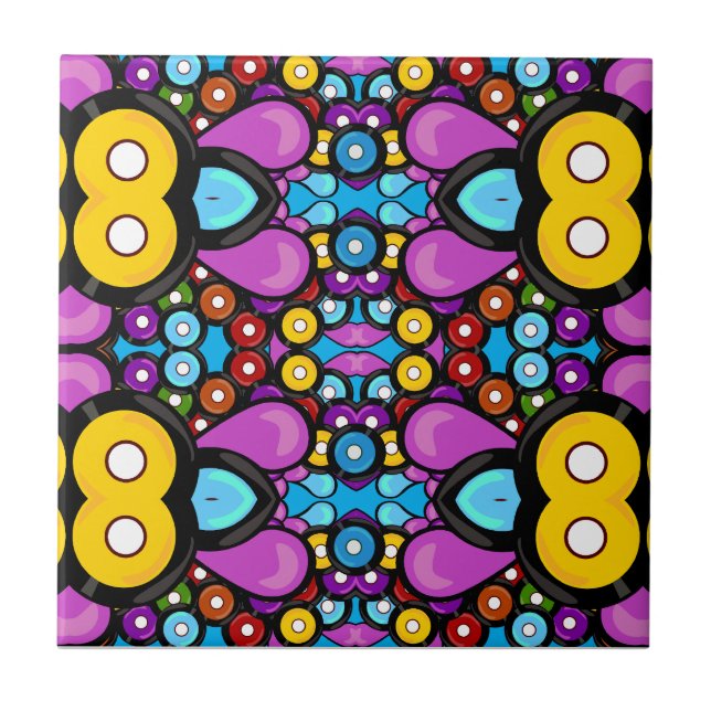 Registro Retroativo Colorido Caleidoscópio Abstrat (Frente)