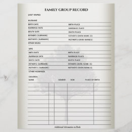 Registros Familiares Genealogia Modelo