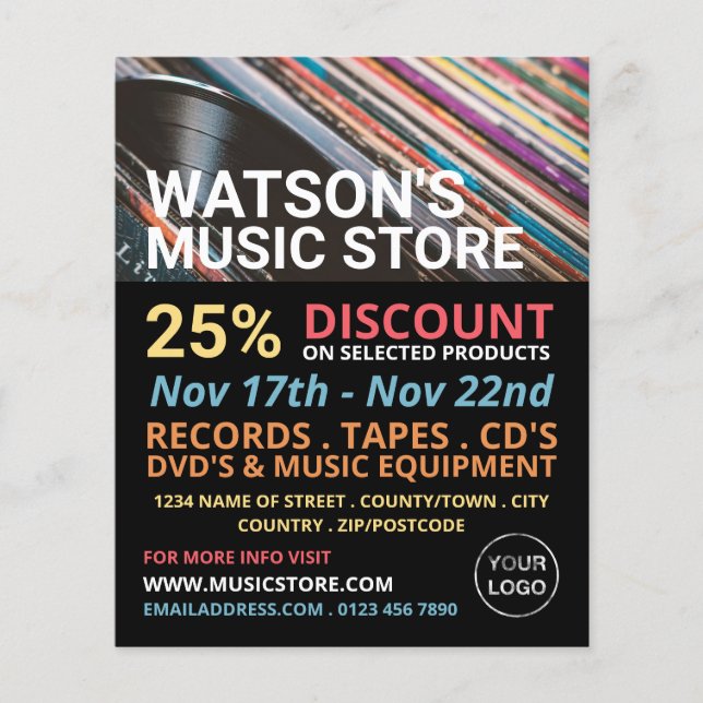 Registros, Music Store Advertising Flyer (Frente)