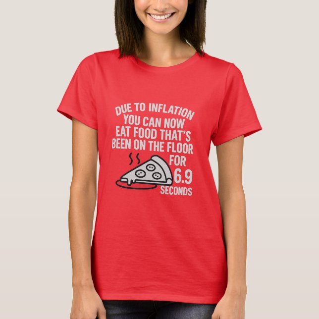 Regra de Inflação - Camisa T de Comida do andar 6. (Frente)