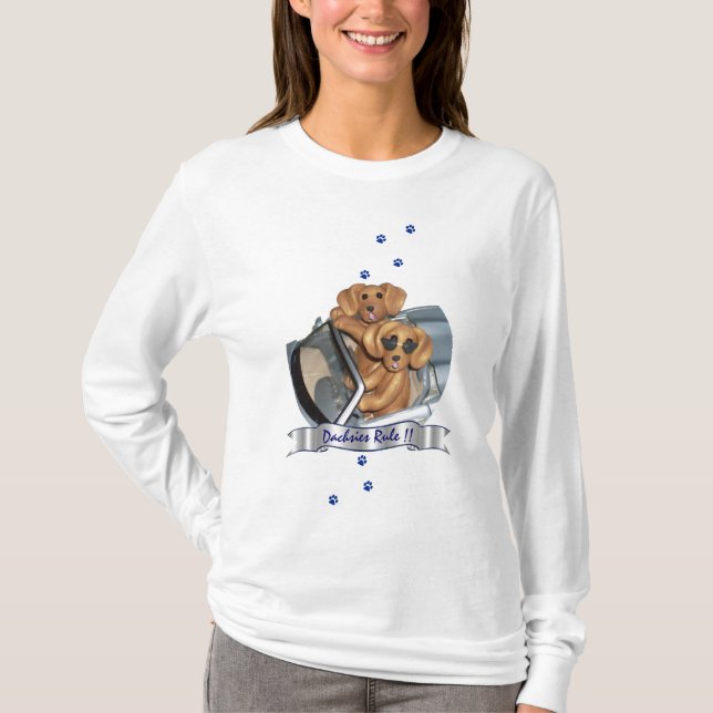 Regra dos Dachshunds!!  Camisa longa da Capa das (Frente)