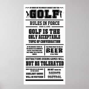 Regras De Golfe Em Vigor - Grande Poster