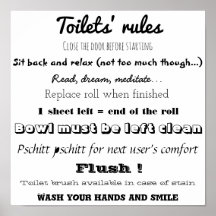 Regras de poster Toilets