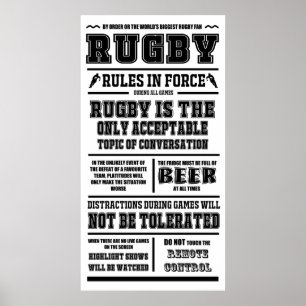 Regras De Rugby Em Vigor - Grande Poster
