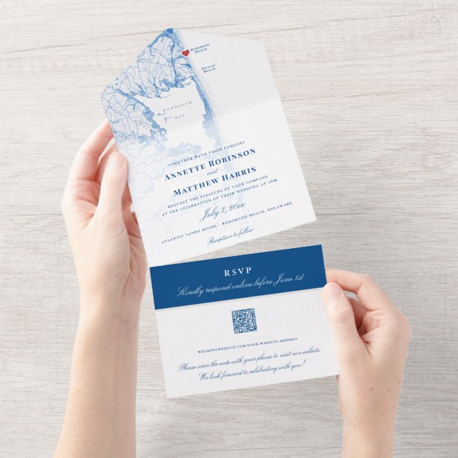 Rehoboth Beach Weding QR Code Seal and Send (Tearaway)