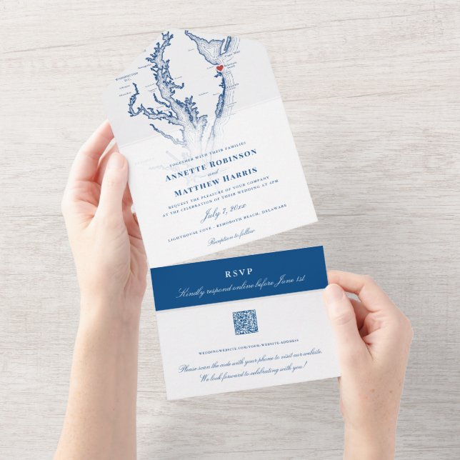Rehoboth Beach Weding QR Code Seal and Send (Tearaway)