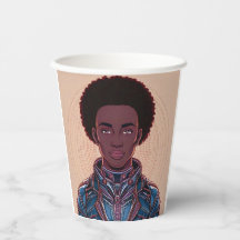 Rei Afrofuturista 8 oz. Copo de papel