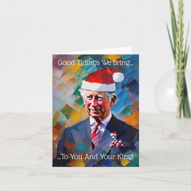 Rei Carlos III no Cartão de Férias de Natal (Frente)
