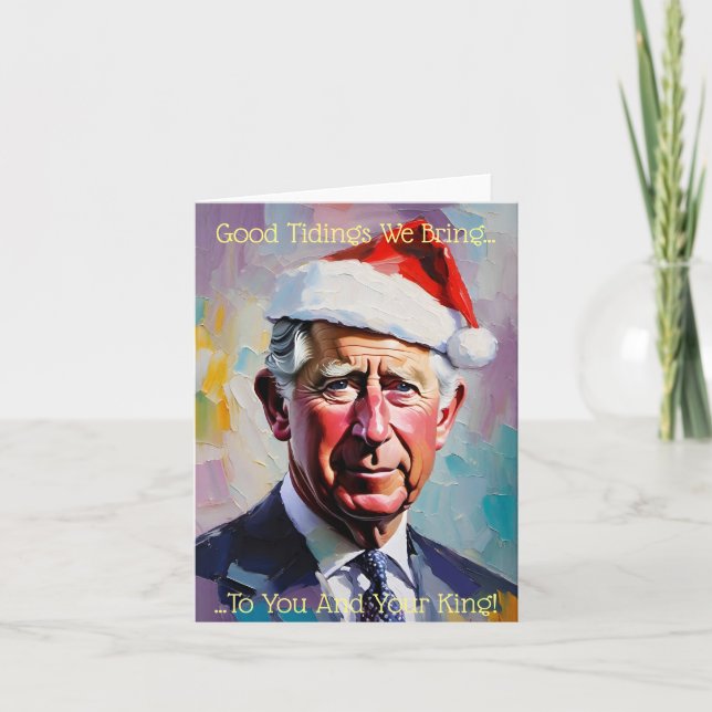 Rei Carlos III no Cartão de Férias de Natal (Frente)