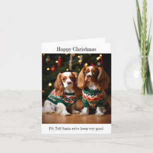 Rei Charles Spaniels no Cartão de Jumpers de Natal