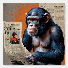 Rei Chimpanzé em Estilo Vibrante de Arte Pop
