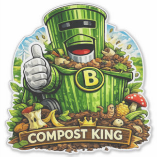 Rei do Composto - Adesivo à Prova d'Água para Lixe