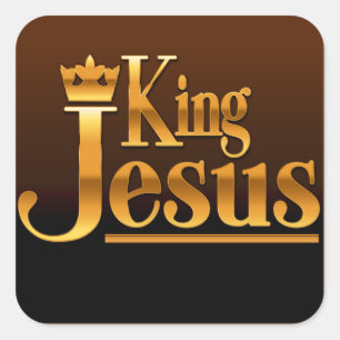 Rei Jesus Quadrado Etiqueta