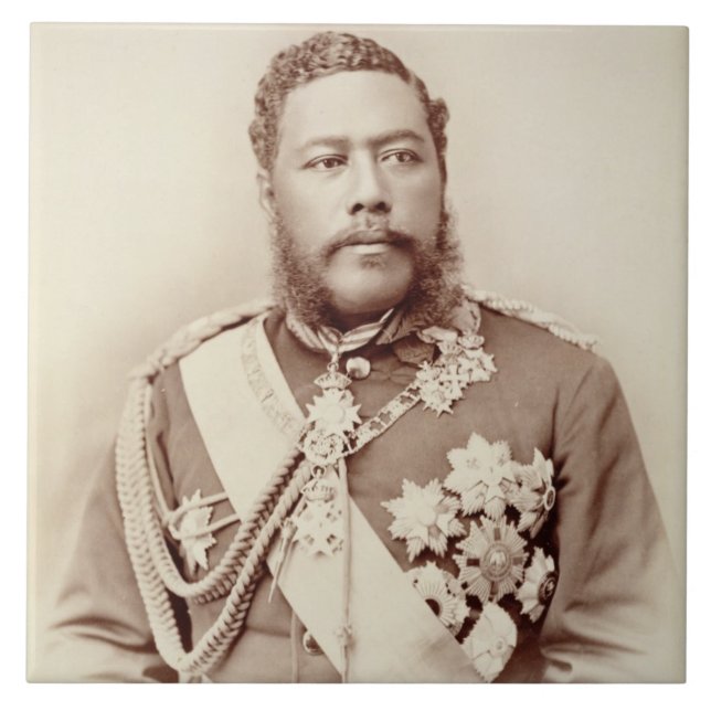 Rei Kalakaua (1836-91), c19th atrasado (foto do (Frente)