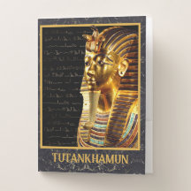 Rei Tutankhamun com Hieroglifos Dourados