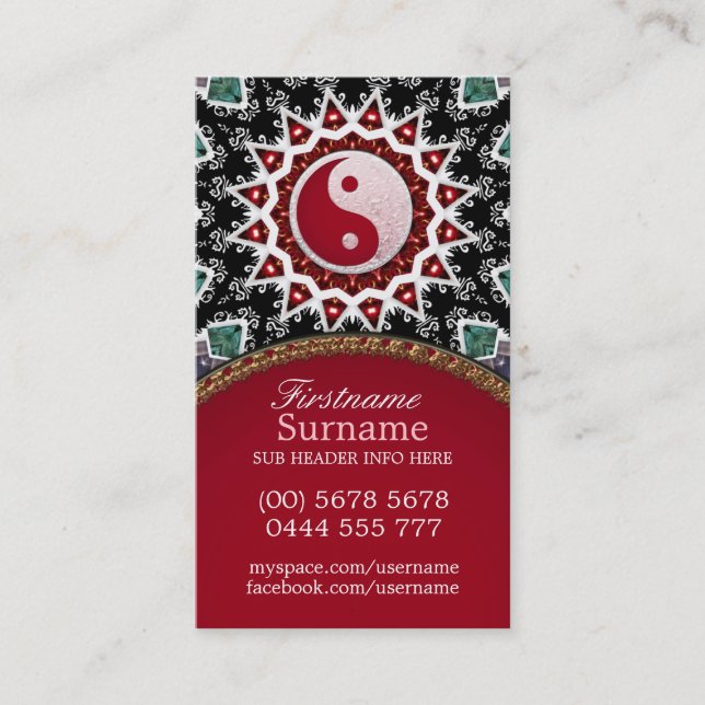 Reiki Energy Yin Yang Balance Cartão de visita (Frente)
