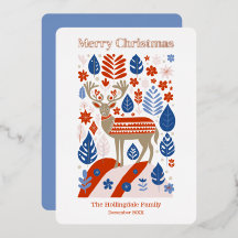 Reindeado Escandinavo Rosa de Natal Feliz Dourado