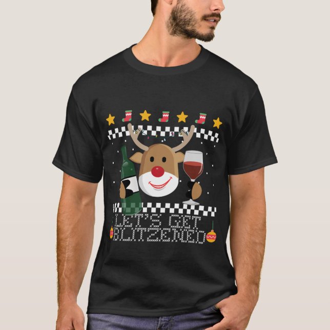 Reindee De Suéter De Natal Feio Blitzenado (Frente)