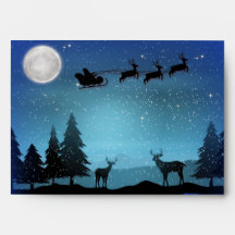 Reindeer Adorável No Envelope Noturno