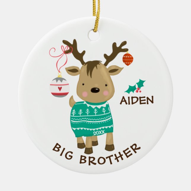 Reindeer Big Brother Enfeites de natal (Frente)
