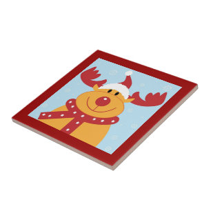Reindeer Christmas Azulejo Trivet