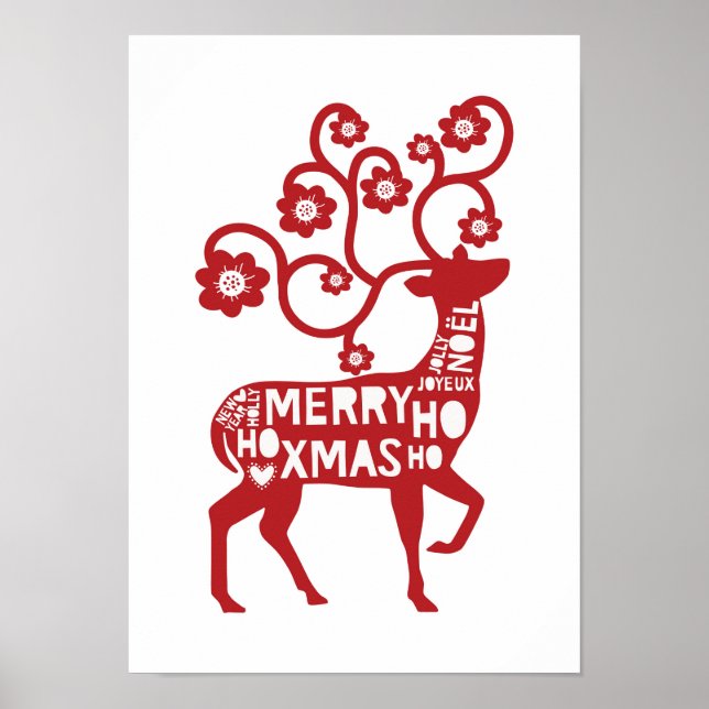 Reindeer Christmas poster (Frente)