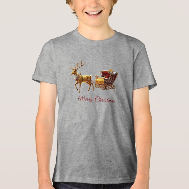 Reindeer Christmas Sleigh Holiday (Frente)