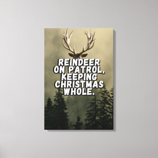 Reindeer Christmas Statement Canvas Wall Art