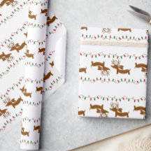Reindeer Dachshund — Papel de embrulho para presen
