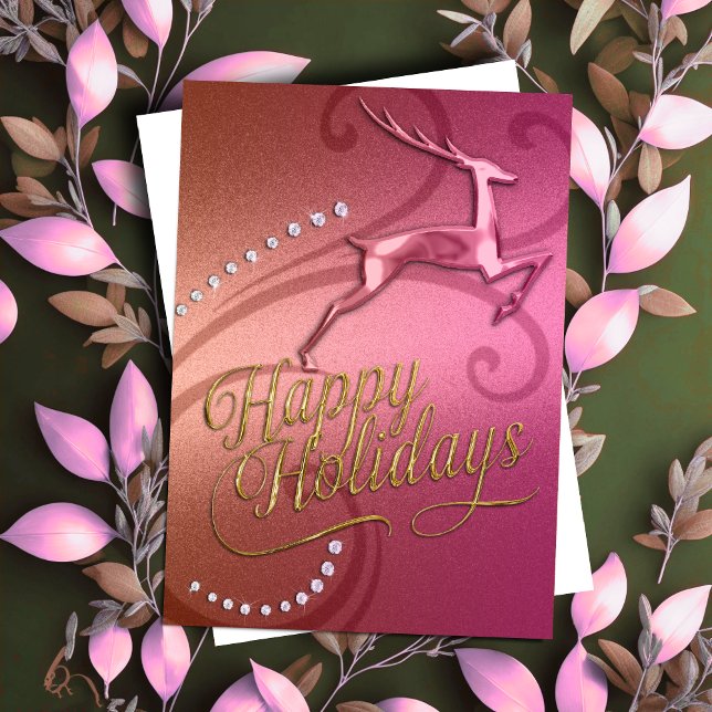 Reindeer de Cartão de Feriado Rosa (Criador carregado)