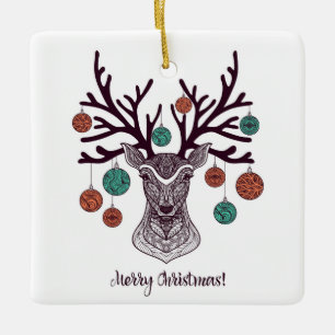 Reindeer de estilo boêmico com ornamentos
