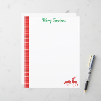 Reindeer de Natal - Padrão de Xadrez Vermelho Verd
