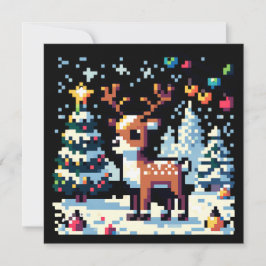 Reindeer de Natal Winter Wonderland Pixel Art