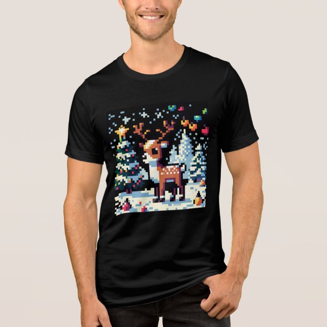Reindeer de Natal Winter Wonderland Pixel Art (Frente)
