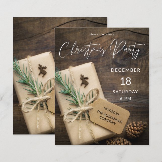 Reindeer de Orçamento e Festa de Natal Presente (Frente/Verso)