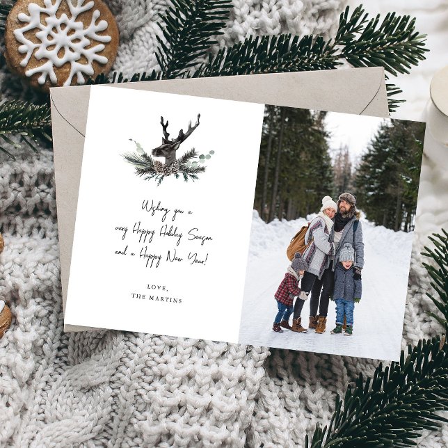 Reindeer & Eucalyptus Note Photo Verti Holiday (Criador carregado)