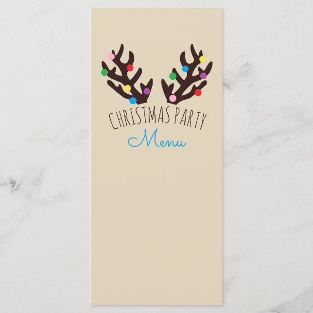 Reindeer Festivo Antlers, Menu da Festa de Natal (Frente)