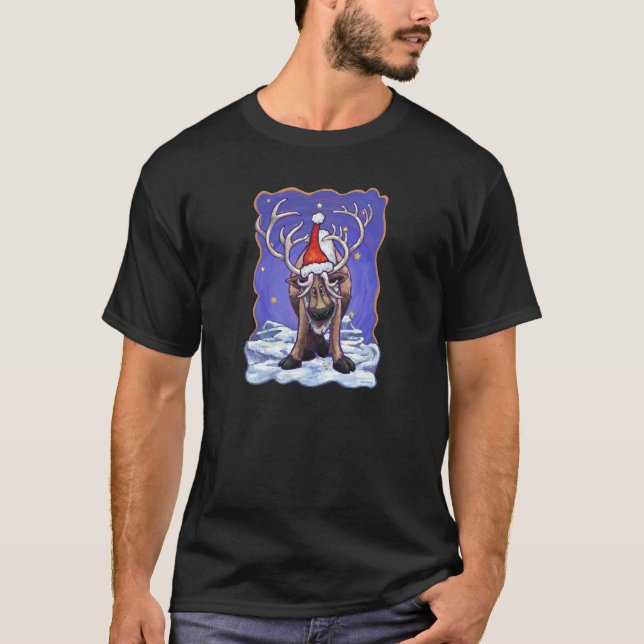 Reindeer Holiday Dark Camisetas (Frente)