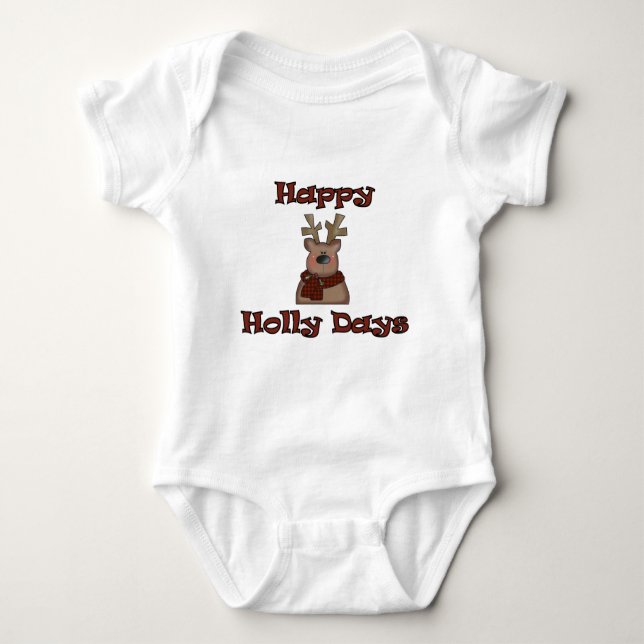 Reindeer Holly Days Camisetas e presentes (Frente)
