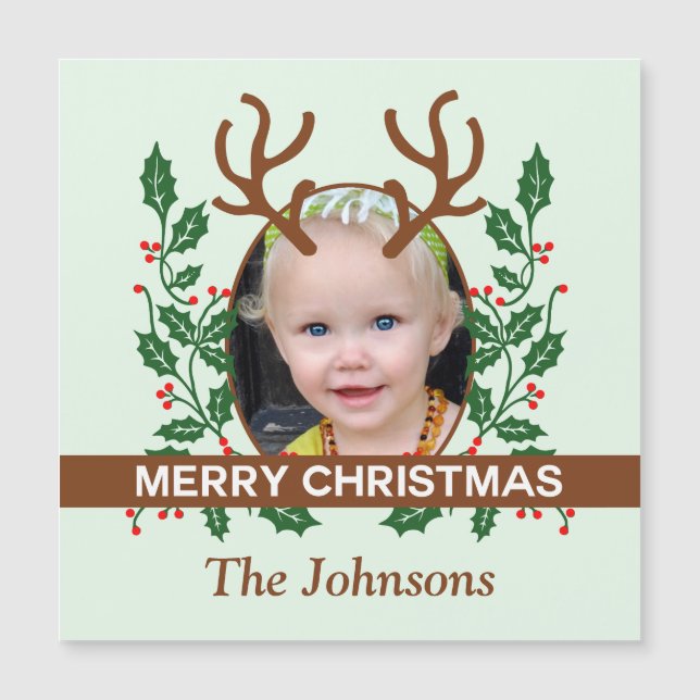 Reindeer Natal Antlers Personalizam Foto (Frente)