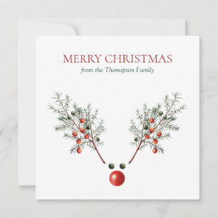 Reindeer Pine Berries Vermelho Natal