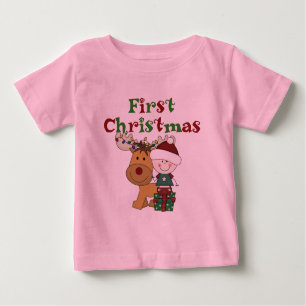 Reindeer Primeiras Camisas de Natal e presentes