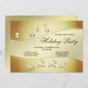 Reindeer Sleigh Christmas Balls Convite