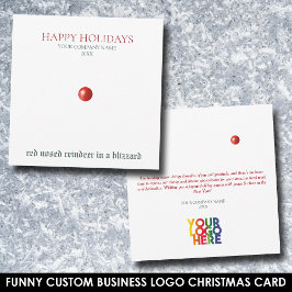 Reindeer Vermelho Natal Logotipo de negócios engra